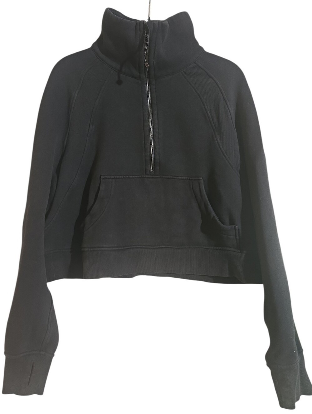 #142. Lululemon Scuba Oversized Funnel Neck Shirt - Black - Picture 6 of 10
